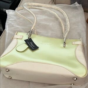 Beijo Cream and Light Green Shoulder Bag